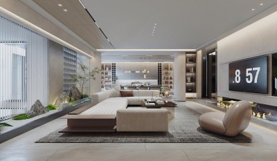 现代客餐厅3D模型下载